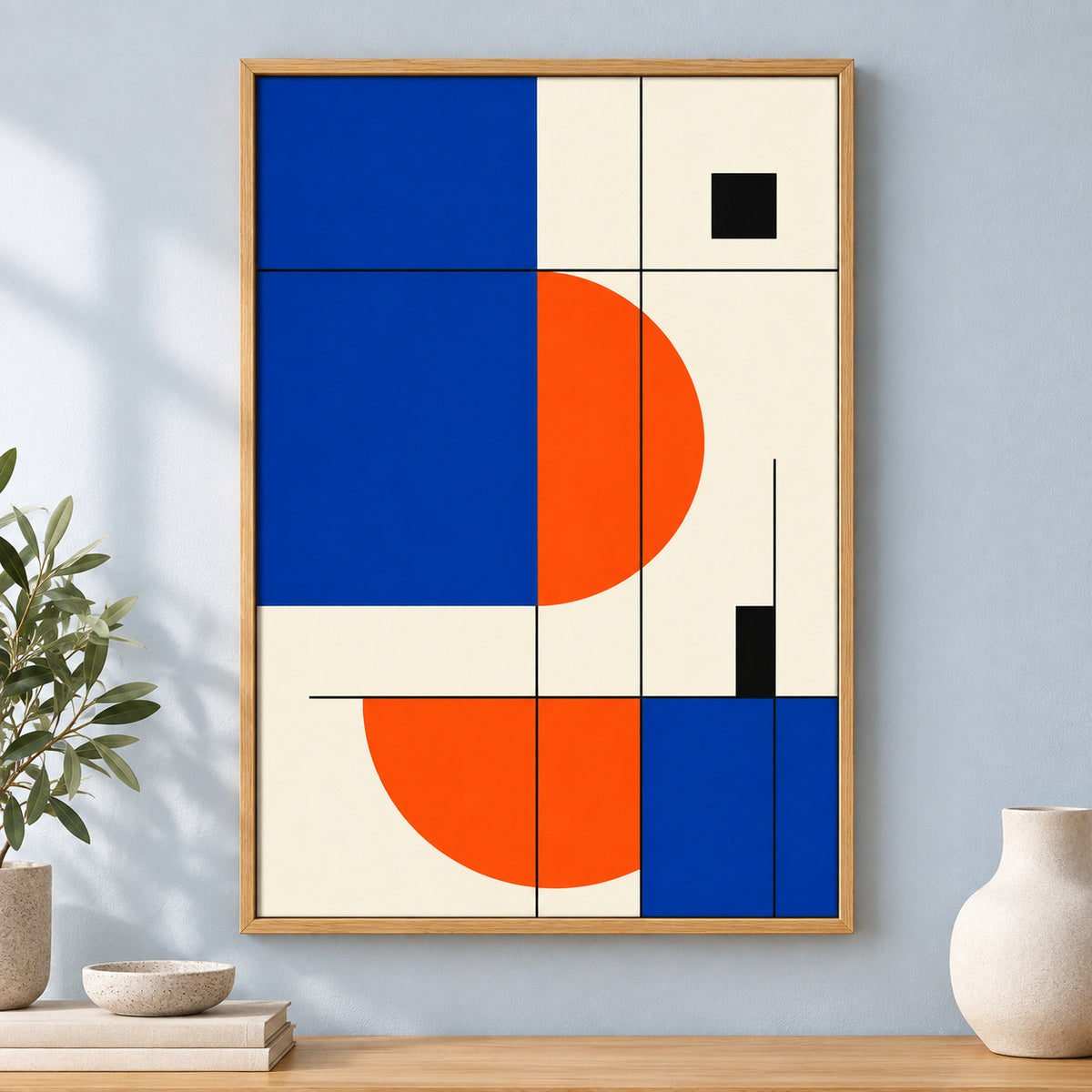 Collision of Thought Bauhaus Canvas Wall Art | brown_independent_close