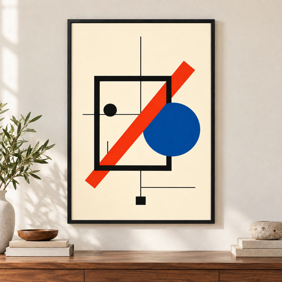Boundary Shift Bauhaus Canvas Wall Art | black_independent_close