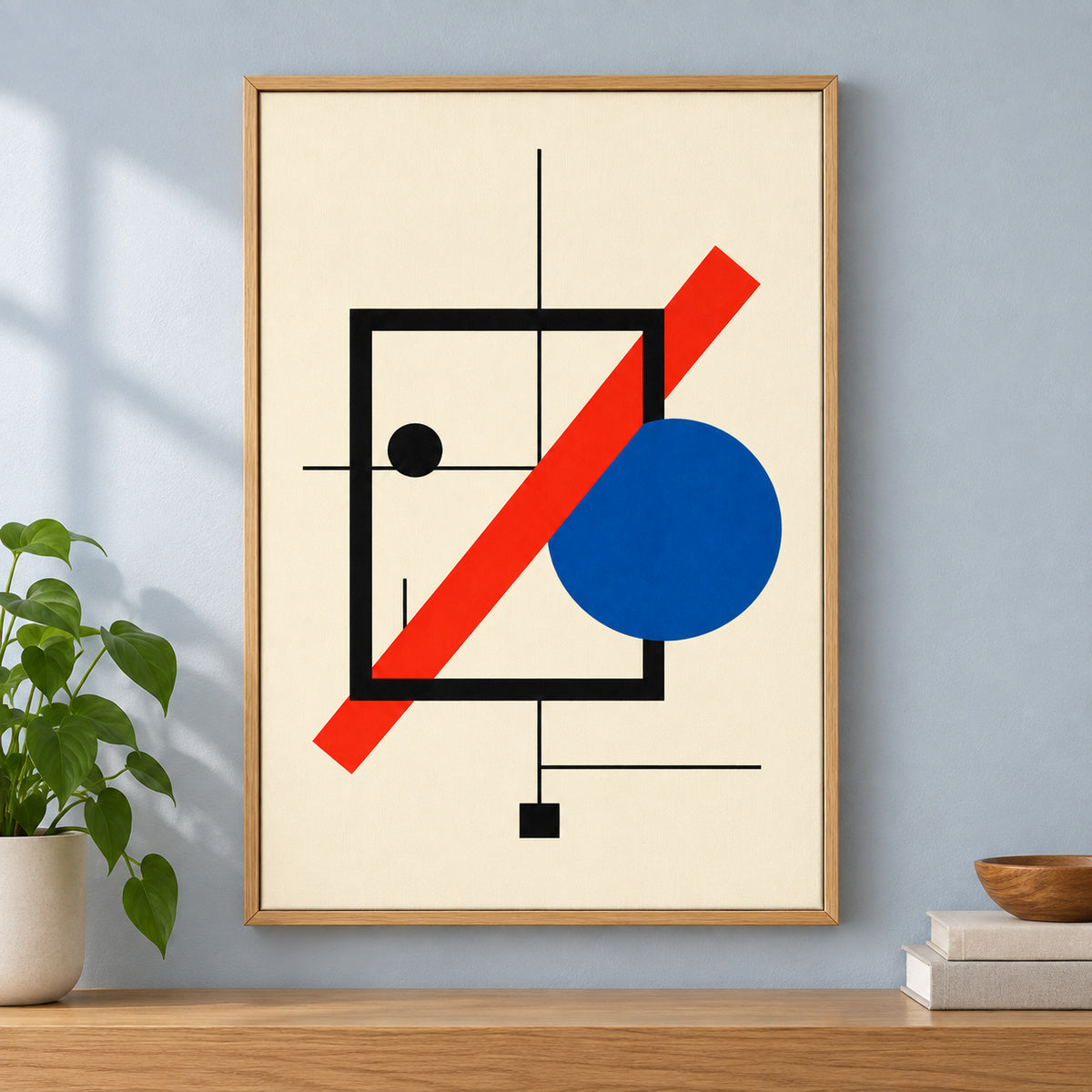 Boundary Shift Bauhaus Canvas Wall Art | brown_independent_close