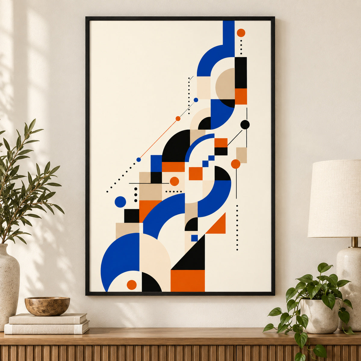 Ascending System Bauhaus Canvas Wall Art | black_independent_close
