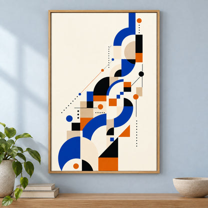 Ascending System Bauhaus Canvas Wall Art | brown_independent_close