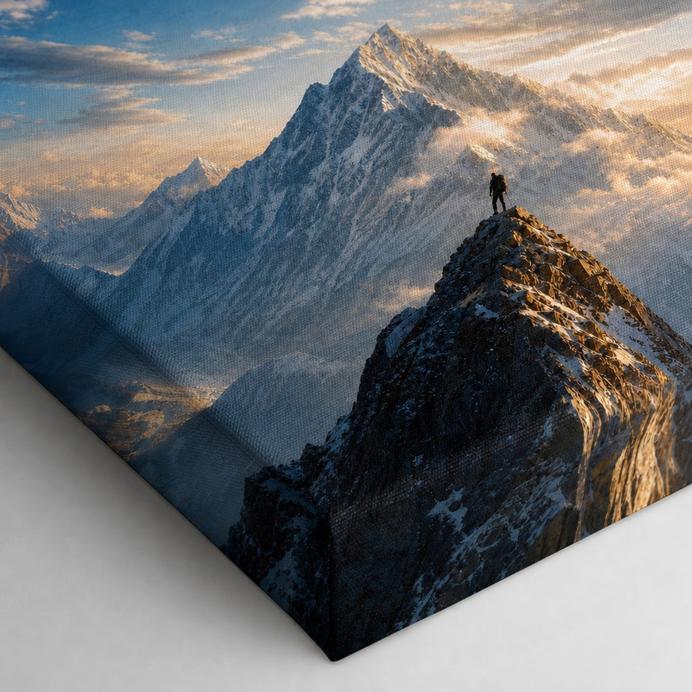 Solitary Climber Natural Metaphor Canvas Wall Art - 03_detail_closeup