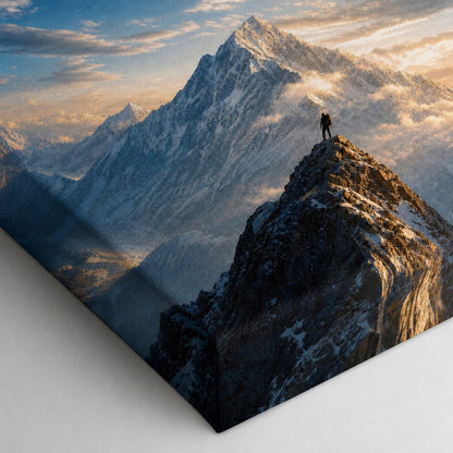 Solitary Climber Natural Metaphor Canvas Wall Art - 03_detail_closeup