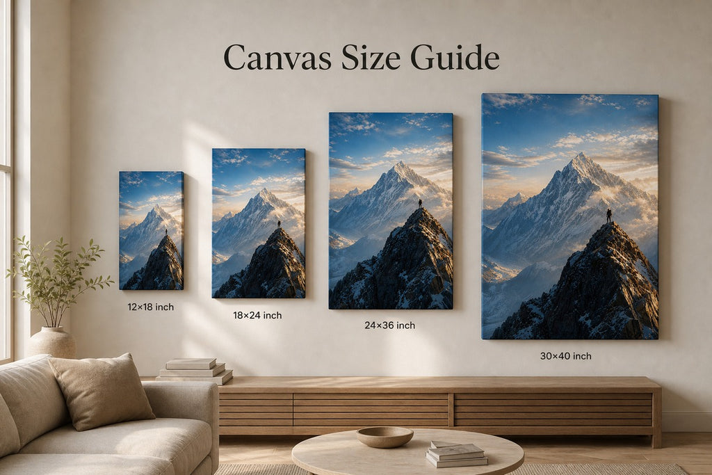 Solitary Climber Natural Metaphor Canvas Wall Art - 08_size_comparison