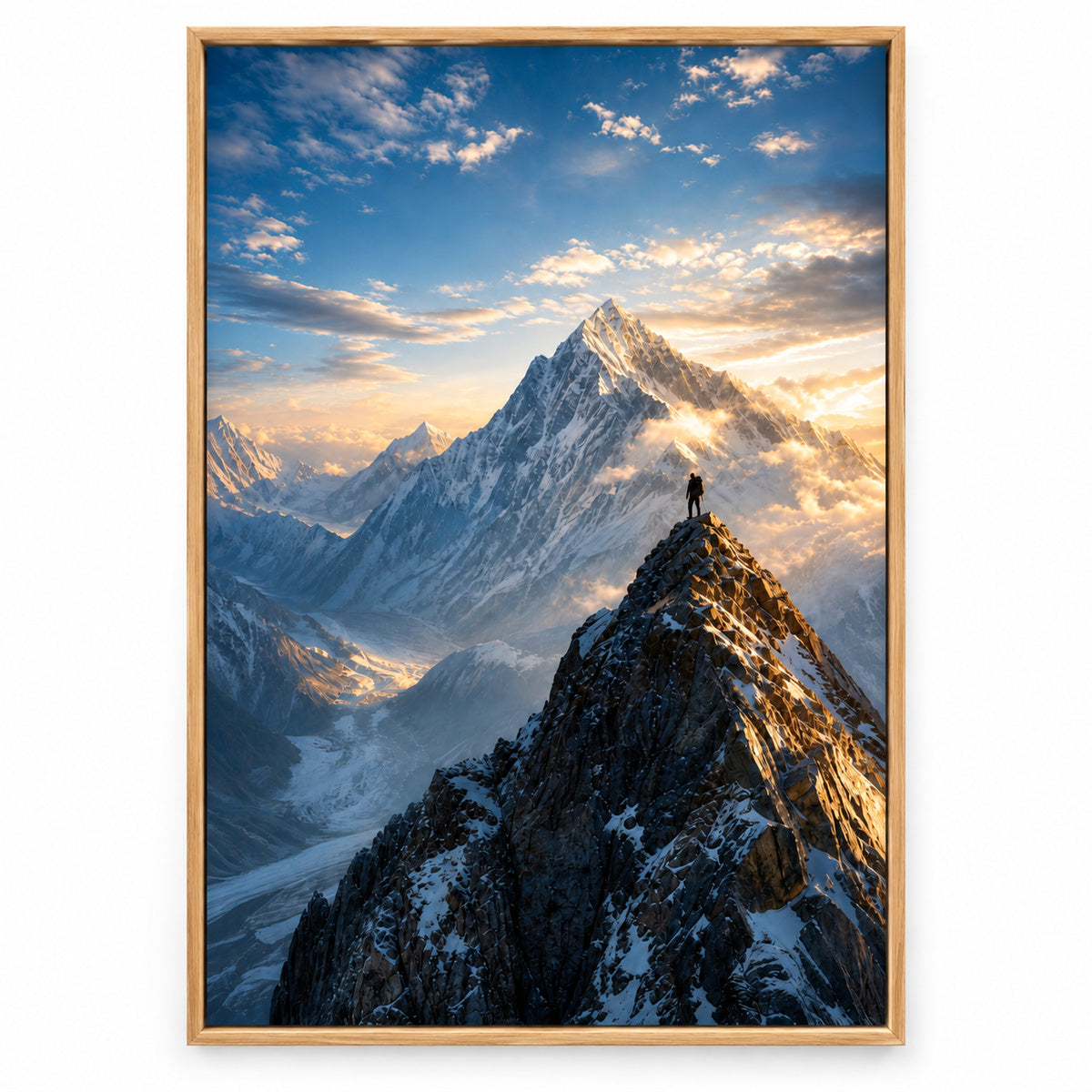 Solitary Climber Natural Metaphor Canvas Wall Art | brown_sku
