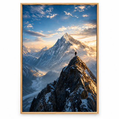 Solitary Climber Natural Metaphor Canvas Wall Art | brown_sku