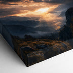 Dawn Through Mountains Natural Metaphor Canvas Wall Art - 03_detail_closeup