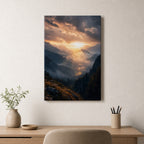 Dawn Through Mountains Natural Metaphor Canvas Wall Art - 04_sku_12x18_wall
