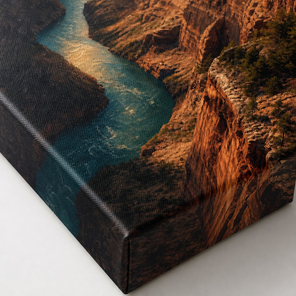 River Cuts Through Stone Canvas Wall Art - 03_detail_closeup