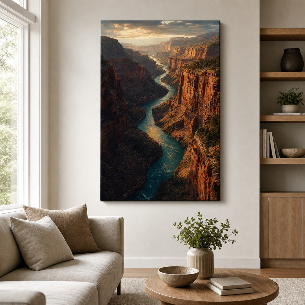 River Cuts Through Stone Canvas Wall Art - 06_sku_24x36_wall