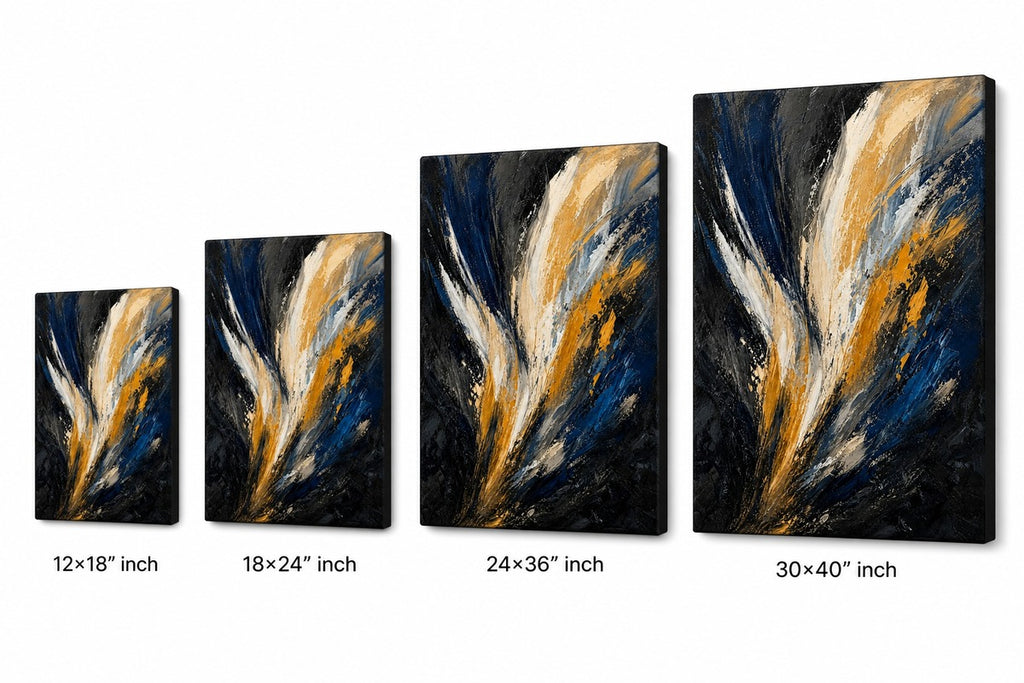 Upward Force Abstract Expressionism Canvas Wall Art - 08_size_comparison