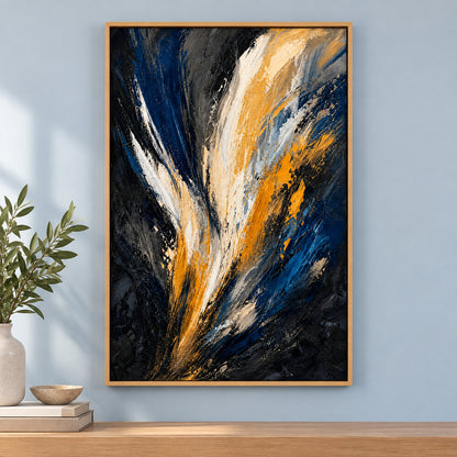 Upward Force Abstract Expressionism Canvas Wall Art | brown_independent_close