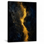 Dark Gold Light Abstract Expressionism Canvas Wall Art - 01_main_white_left_wrap