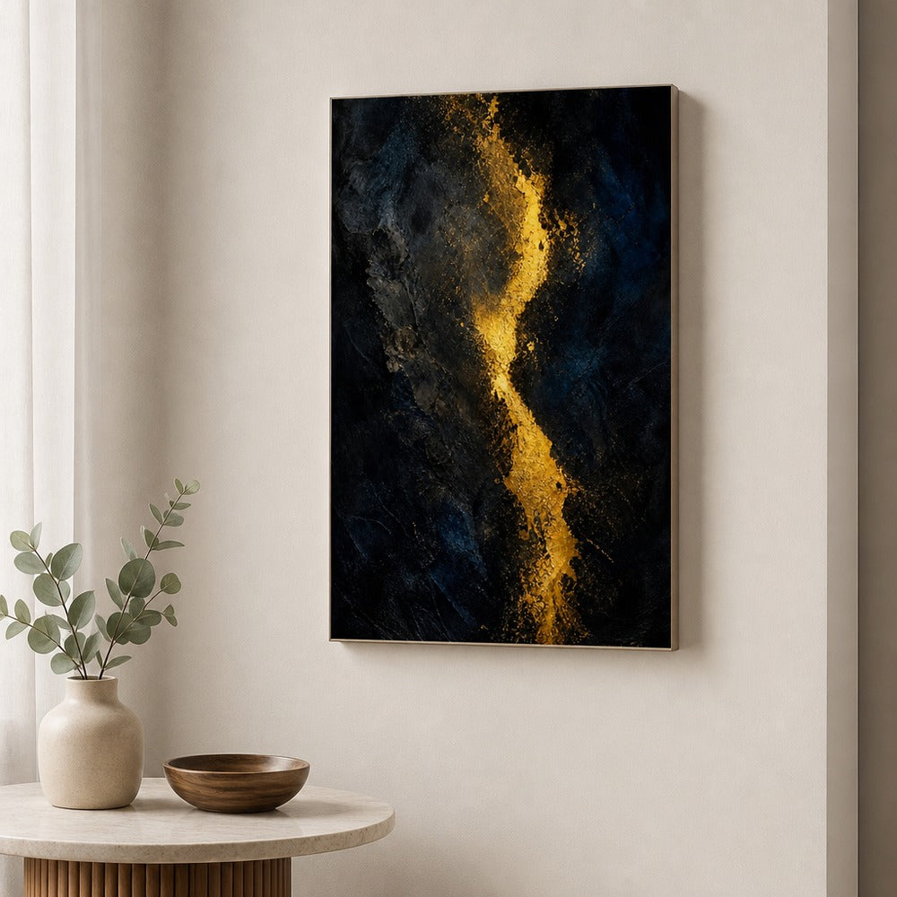 Dark Gold Light Abstract Expressionism Canvas Wall Art - 04_sku_12x18_wall