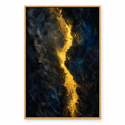 Dark Gold Light Abstract Expressionism Canvas Wall Art | brown_sku