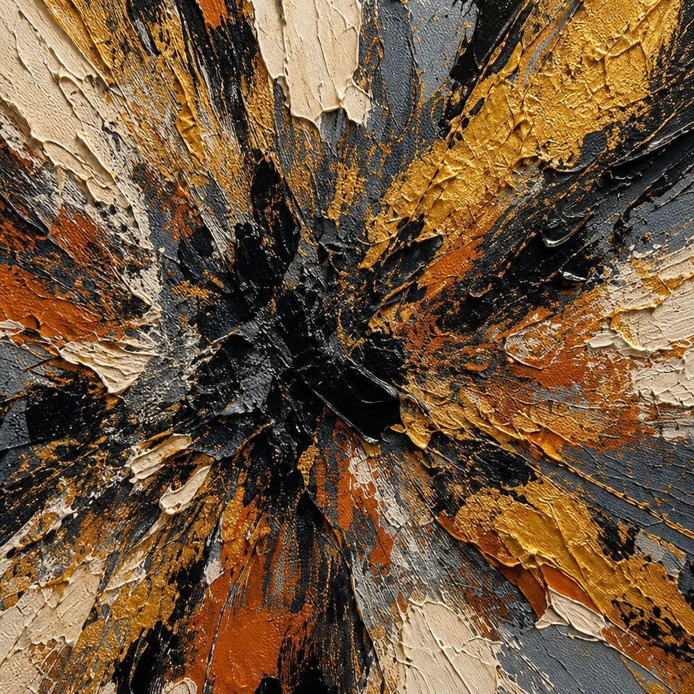 Life Burst Abstract Expressionism Canvas Wall Art - 03_detail_closeup