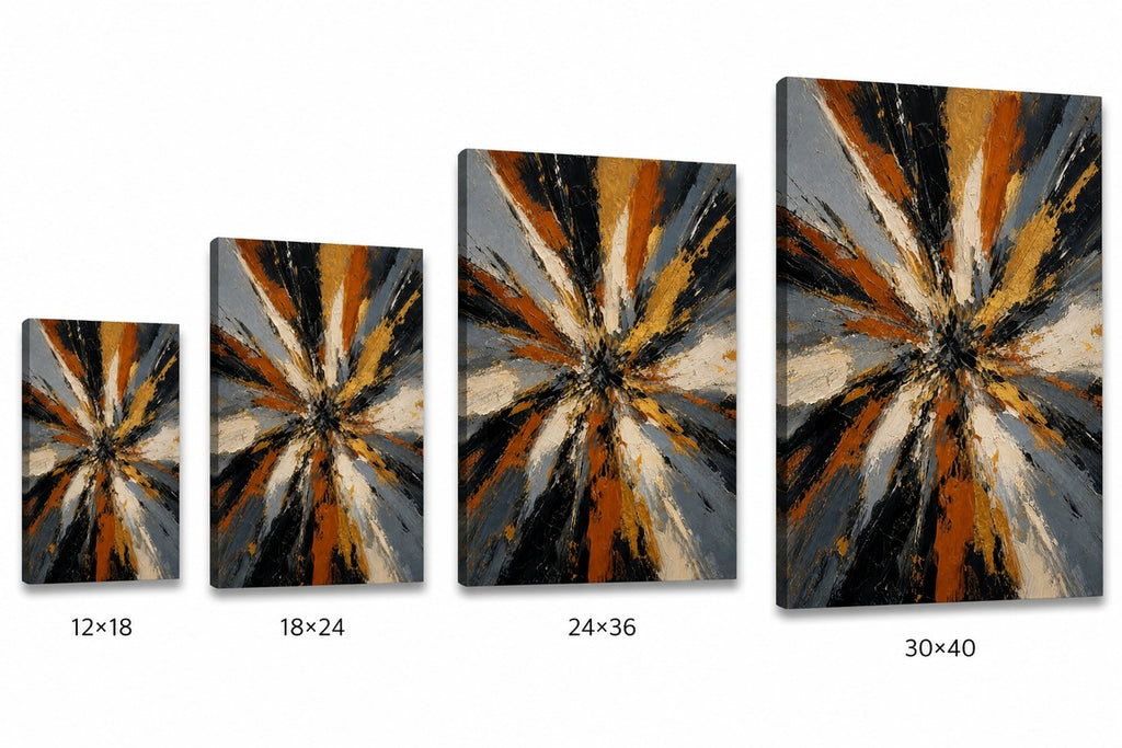 Life Burst Abstract Expressionism Canvas Wall Art - 08_size_comparison