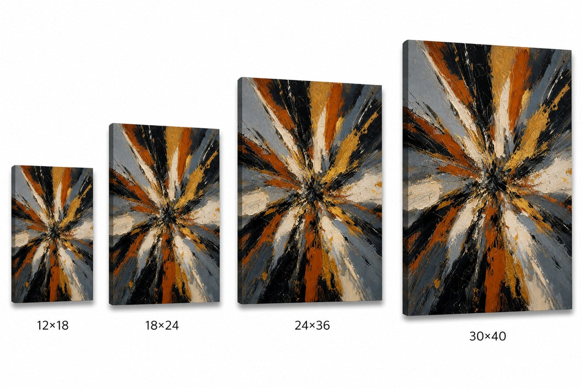 Life Burst Abstract Expressionism Canvas Wall Art - 08_size_comparison