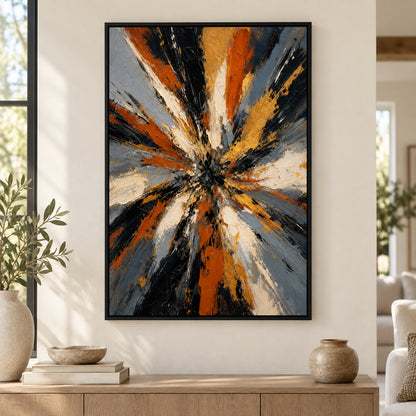 Life Burst Abstract Expressionism Canvas Wall Art | black_independent_close