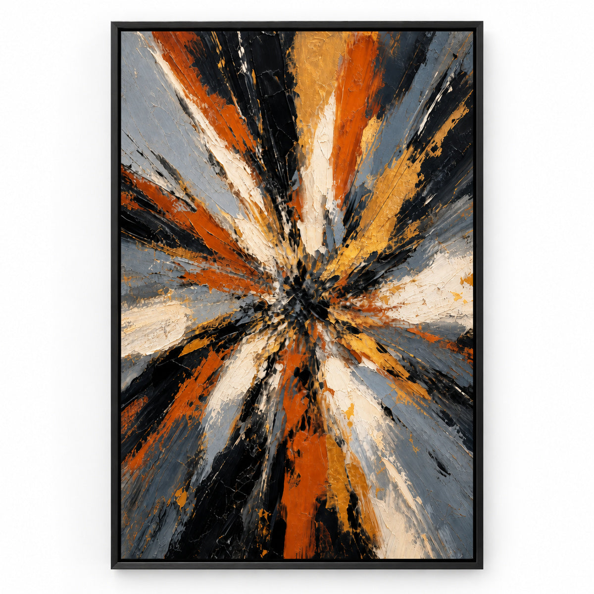 Life Burst Abstract Expressionism Canvas Wall Art | black_sku