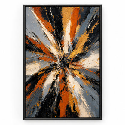 Life Burst Abstract Expressionism Canvas Wall Art | black_sku