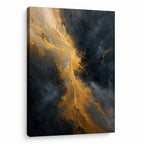 Golden Sand Current Abstract Expressionism Canvas Wall Art - 01_main_white_left_wrap