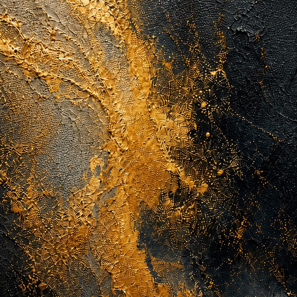 Golden Sand Current Abstract Expressionism Canvas Wall Art - 03_detail_closeup