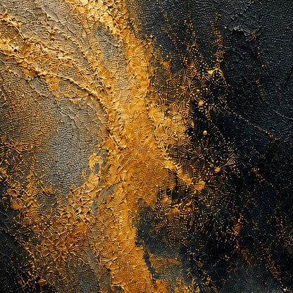 Golden Sand Current Abstract Expressionism Canvas Wall Art - 03_detail_closeup