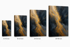 Golden Sand Current Abstract Expressionism Canvas Wall Art - 08_size_comparison