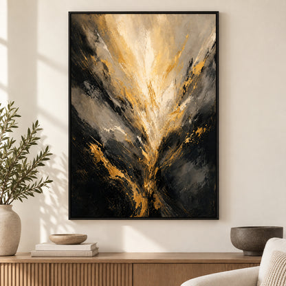 Expanding Breath Abstract Expressionism Canvas Wall Art | black_independent_close