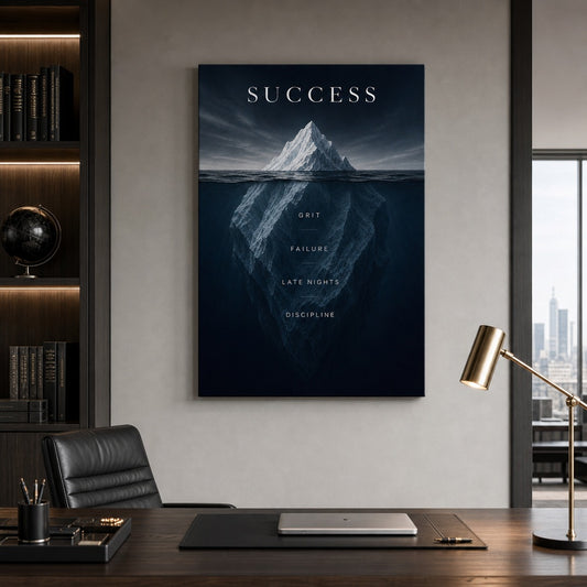 Iceberg Success Grit Entrepreneur Canvas Wall Art — styled room view, image 2