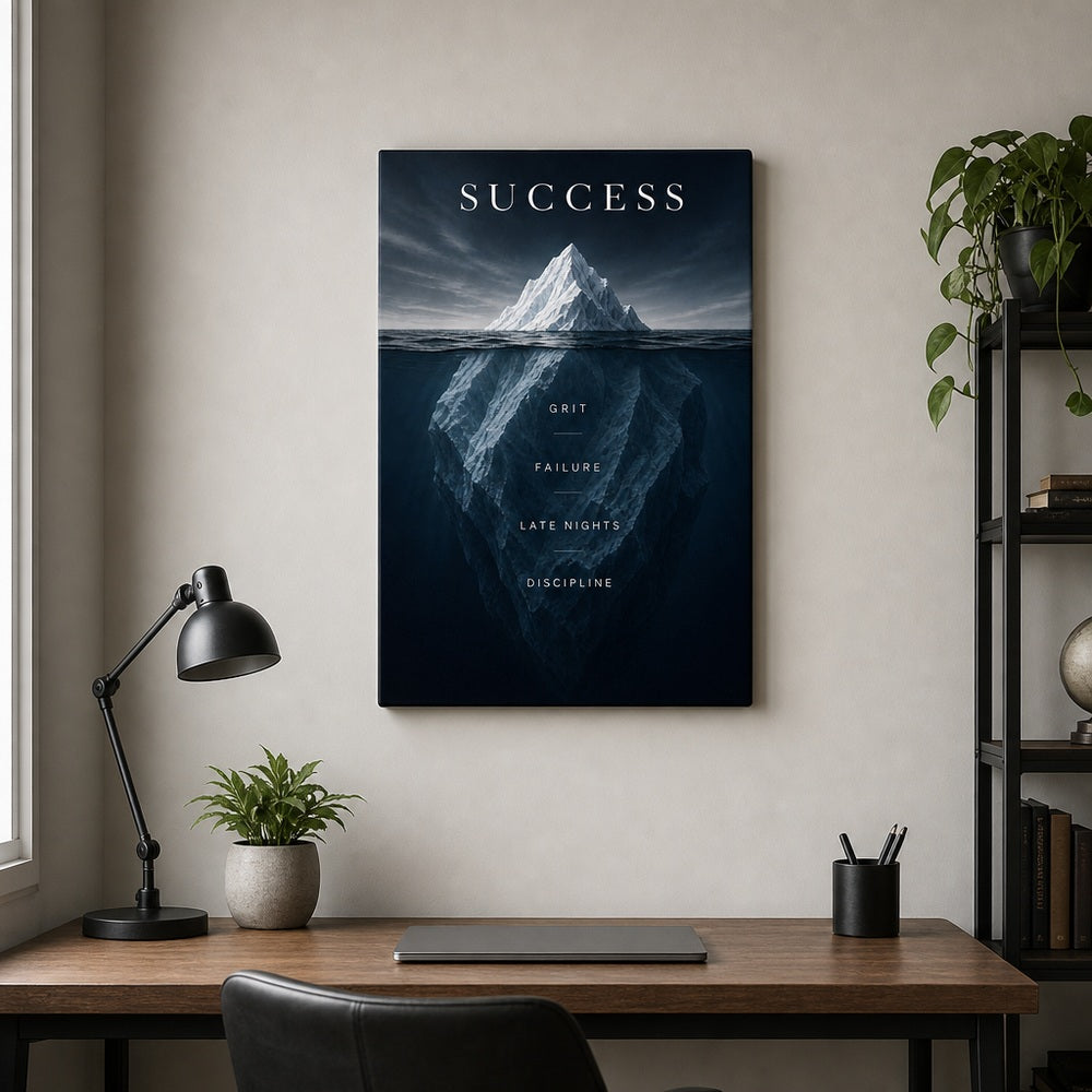 Iceberg Success Grit Entrepreneur Canvas Wall Art - 04_sku_12x18_wall