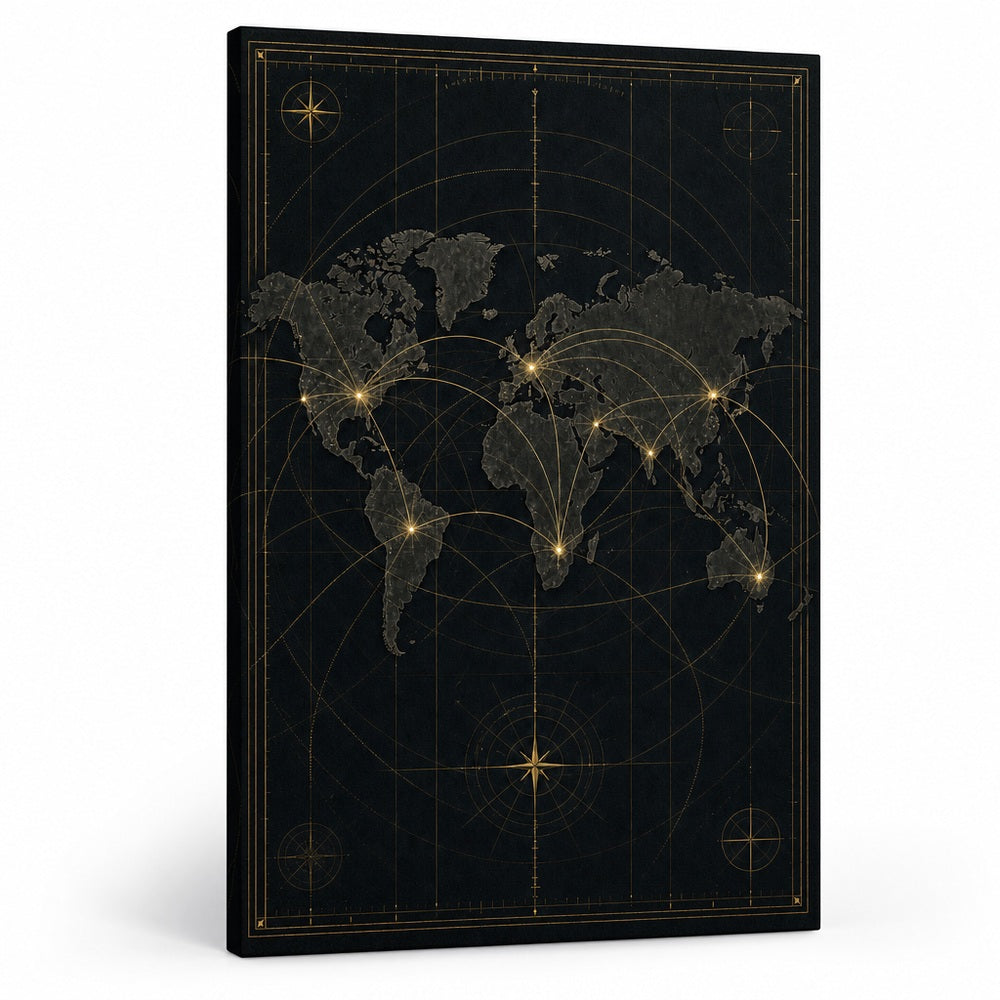 Global Market Map Entrepreneur Canvas Wall Art - 01_main_white_left_wrap