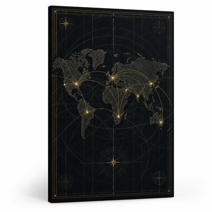 Global Market Map Entrepreneur Canvas Wall Art - canvas wall art by JOJOShop