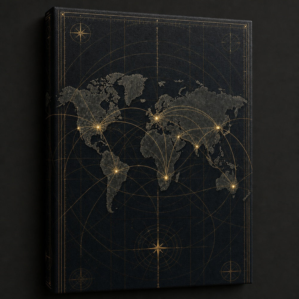 Global Market Map Entrepreneur Canvas Wall Art - 03_detail_closeup