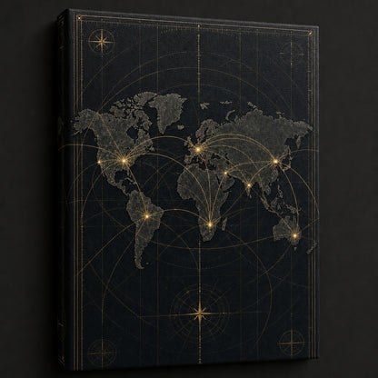 Global Market Map Entrepreneur Canvas Wall Art - 03_detail_closeup