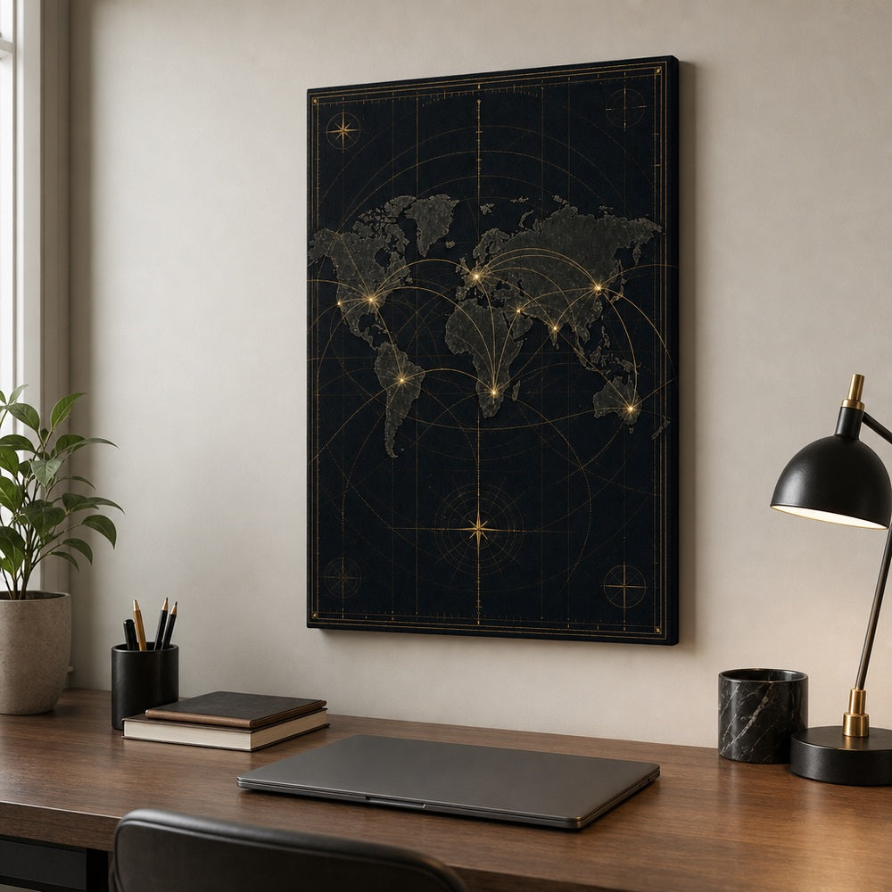 Global Market Map Entrepreneur Canvas Wall Art - 04_sku_12x18_wall