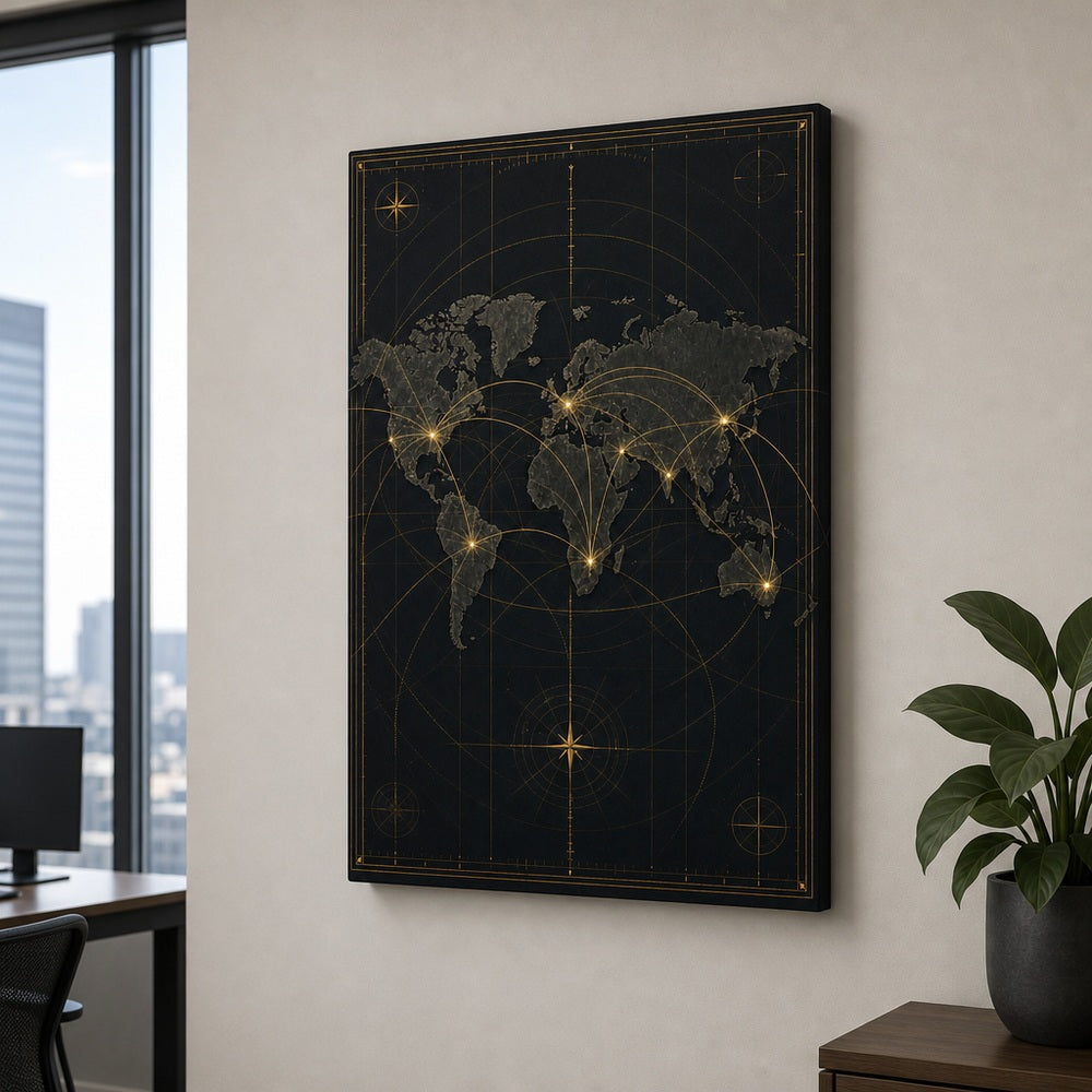 Global Market Map Entrepreneur Canvas Wall Art - 05_sku_18x24_wall