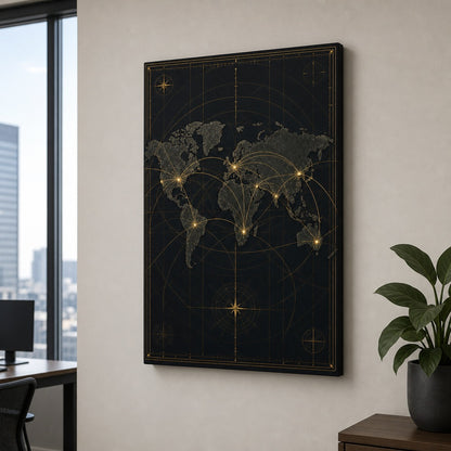 Global Market Map Entrepreneur Canvas Wall Art - 05_sku_18x24_wall