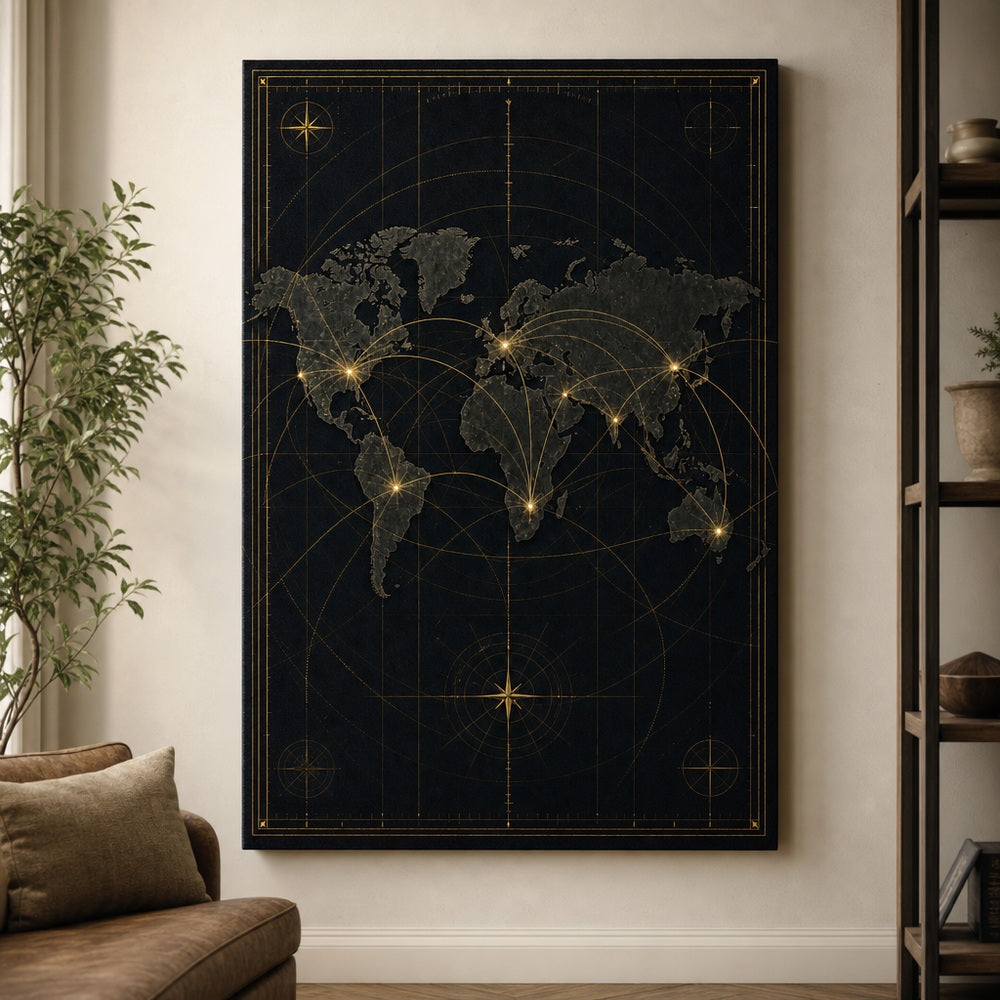 Global Market Map Entrepreneur Canvas Wall Art - 06_sku_24x36_wall