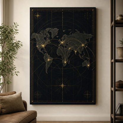 Global Market Map Entrepreneur Canvas Wall Art - 06_sku_24x36_wall