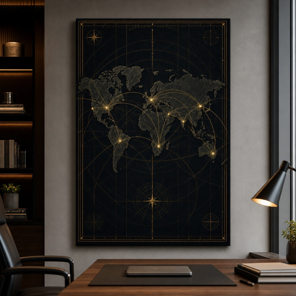 Global Market Map Entrepreneur Canvas Wall Art - 07_sku_30x40_wall