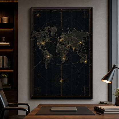 Global Market Map Entrepreneur Canvas Wall Art - 07_sku_30x40_wall