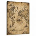 Vintage Nautical Ambition Entrepreneur Canvas Wall Art - 01_main_white_left_wrap