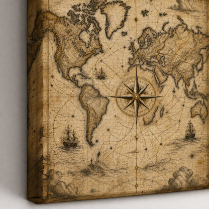 Vintage Nautical Ambition Entrepreneur Canvas Wall Art - 03_detail_closeup