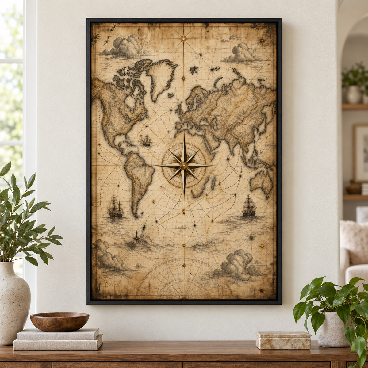 Vintage Nautical Ambition Entrepreneur Canvas Wall Art | black_independent_close