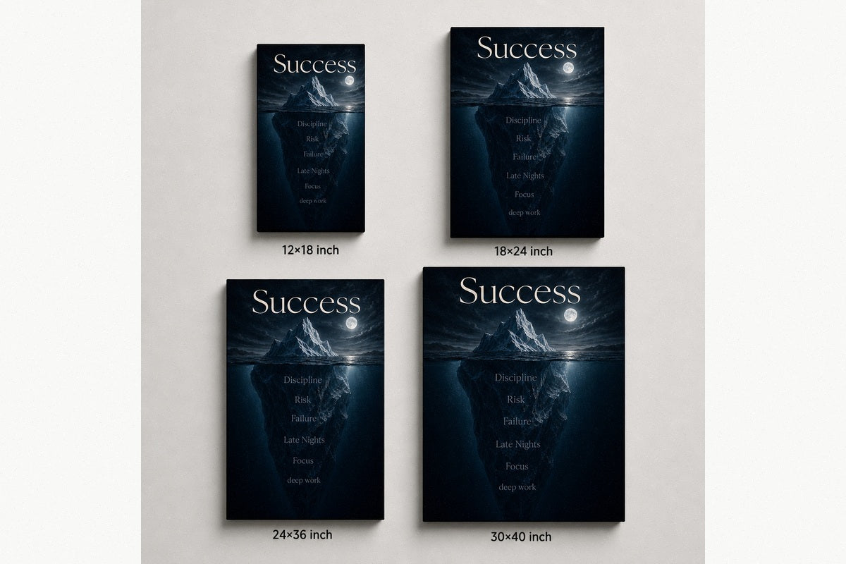 Deep Work Empire Entrepreneur Canvas Wall Art - 08_size_comparison