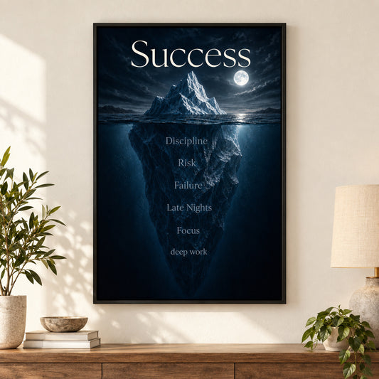 Deep Work Empire Entrepreneur Canvas Wall Art | black_independent_close