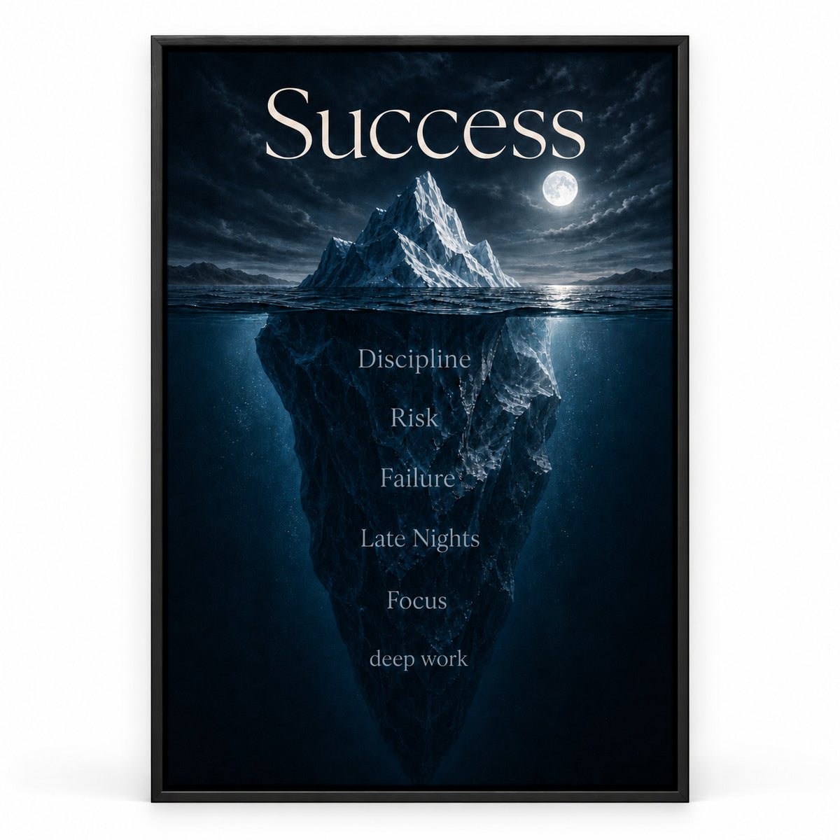 Deep Work Empire Entrepreneur Canvas Wall Art | black_sku