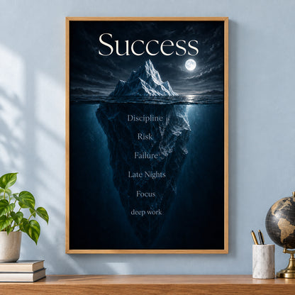 Deep Work Empire Entrepreneur Canvas Wall Art | brown_independent_close